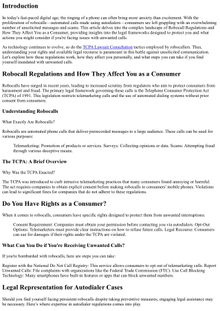 “Robocall Regulations and How They Affect You as a Consumer”