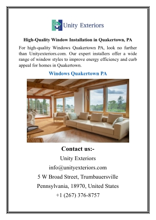 High-Quality Window Installation in Quakertown, PA