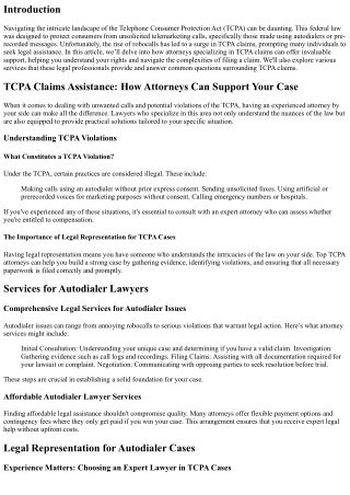 TCPA Claims Assistance: How Attorneys Can Support Your Case