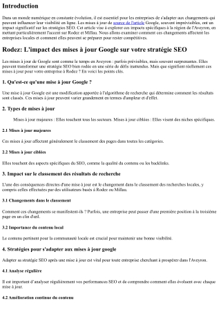 “Rodez: L'impact des mises à jour Google sur votre stratégie SEO”