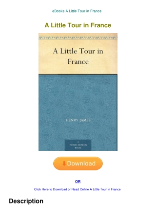 eBooks A Little Tour in France