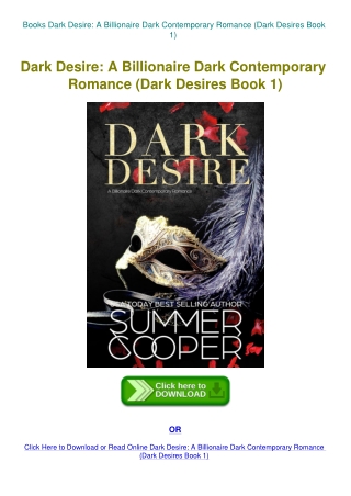 Books Dark Desire A Billionaire Dark Contemporary Romance (Dark Desires Book 1)