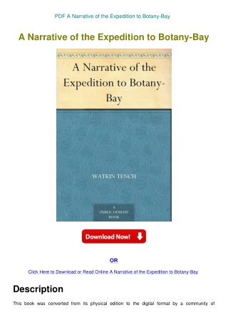 PDF A Narrative of the Expedition to Botany-Bay