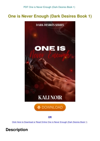 PDF One is Never Enough (Dark Desires Book 1)