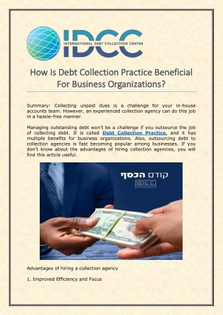 How Is Debt Collection Practice Beneficial For Business Organizations