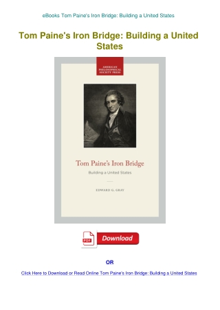 eBooks Tom Paine's Iron Bridge Building a United States
