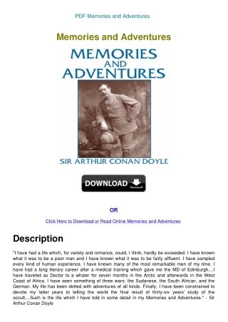 PDF Memories and Adventures