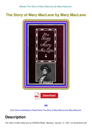 eBooks The Story of Mary MacLane by Mary MacLane