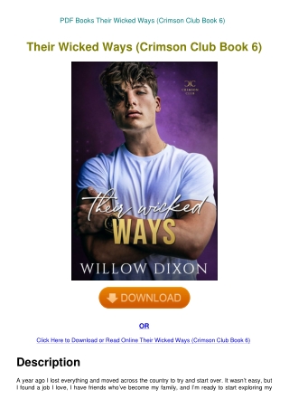 PDF Books Their Wicked Ways (Crimson Club Book 6)