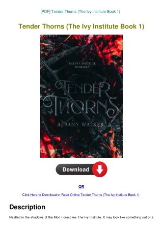 [PDF] Tender Thorns (The Ivy Institute Book 1)