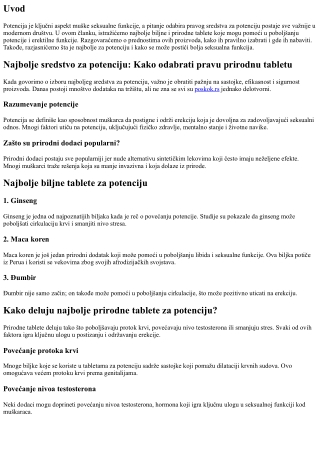 Najbolje sredstvo za potenciju: Kako odabrati pravu prirodnu tabletu