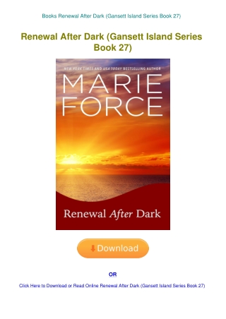 Books Renewal After Dark (Gansett Island Series Book 27)
