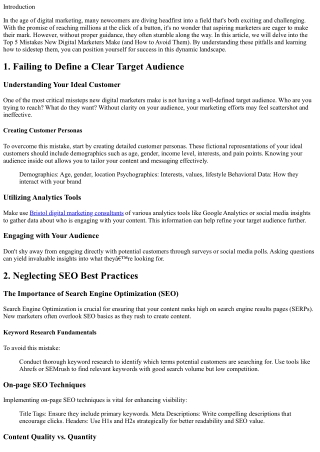 Top 5 Mistakes New Digital Marketers Make (and How to Avoid Them)