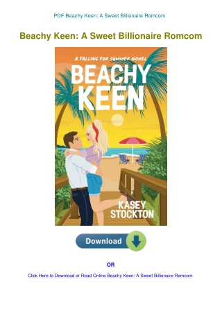 PDF Beachy Keen A Sweet Billionaire Romcom