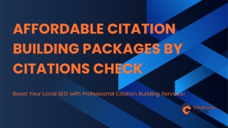Boost Your SEO with Affordable Citation Building Services by Citations Check