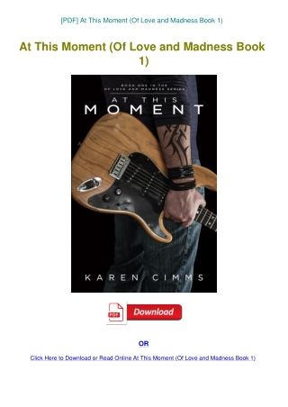 [PDF] At This Moment (Of Love and Madness Book 1)