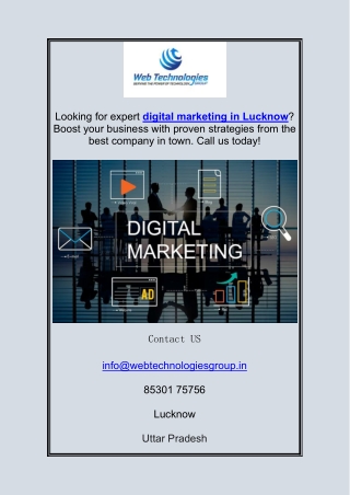 Digital marketing company in lucknow ! webtechnologiesgroup