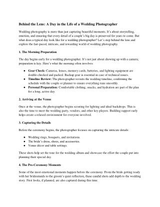 Behind the Lens_ A Day in the Life of a Wedding Photographer