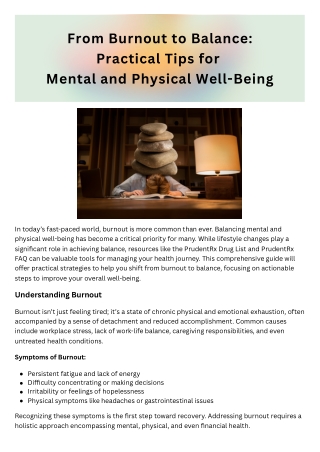 From Burnout to Balance: Practical Tips for Mental and Physical Well-Being
