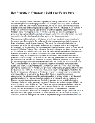 Buy Property in Vrindavan | Build Your Future Here