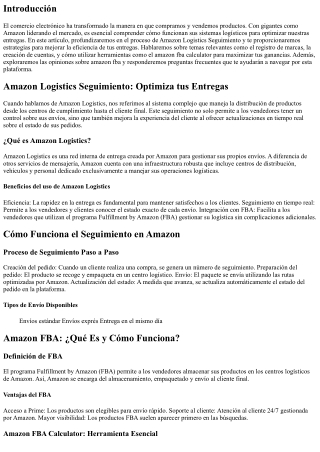 Amazon Logistics Seguimiento: Optimiza tus Entregas