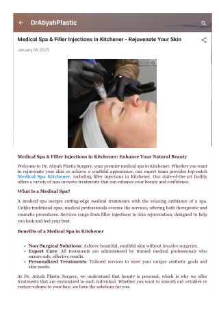 Medical Spa & Filler Injections in Kitchener - Rejuvenate Your Skin