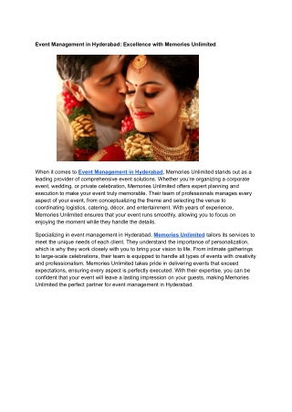 Event Management in Hyderabad