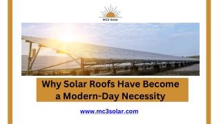 Why Solar Roofs Have Become a Modern-Day Necessity