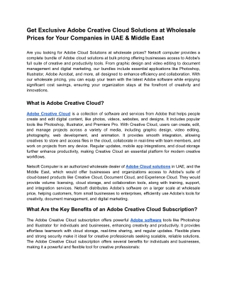 Adobe Creative Cloud Softwares_ The All-in-One Solution for Creative Professionals in UAE & Middle East