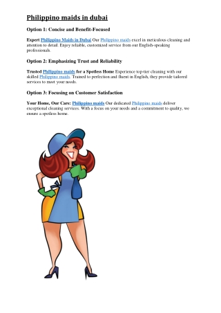 Professional Maids in Dubai for Part-Time Work | Professional Maids