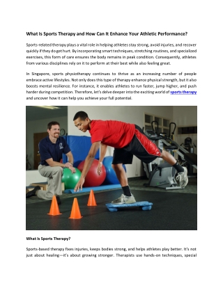 What Is Sports Therapy and How Can It Enhance Your Athletic Performance