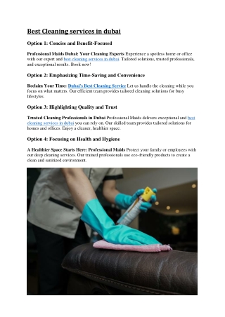 Dubai's Best Cleaning Company | Best Cleaning Services Dubai