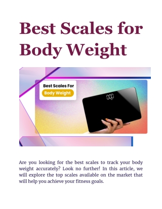 Stay on Track with the Best Scales for Body Weight