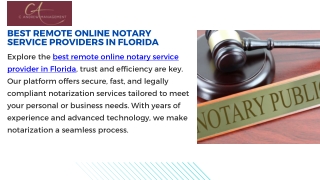 Best Remote Online Notary Service Providers in Florida  C Andrew Management