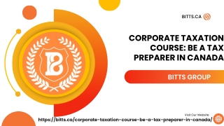 CORPORATE TAXATION COURSE BE A TAX PREPARER IN CANADA