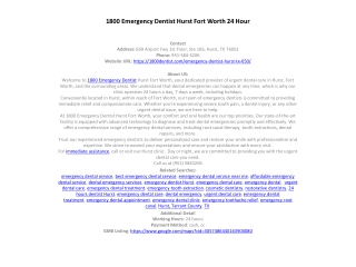 1800 Emergency Dentist Hurst Fort Worth 24 Hour