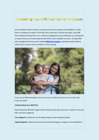 Maximising Your NDIS Plan Tips for Participants