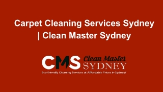 Carpet Cleaning Services Sydney | Clean Master Sydney