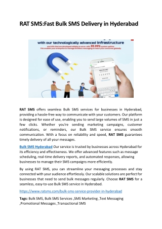 RAT SMS Fast Bulk SMS Delivery in Hyderabad