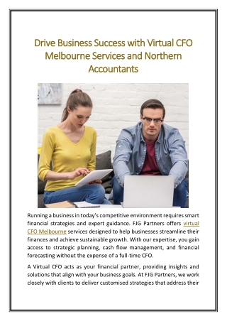 Drive Business Success with Virtual CFO Melbourne Services and Northern Accountants