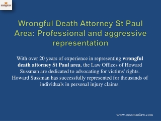 Wrongful Death Attorney St Paul Area: Professional and aggressive representation