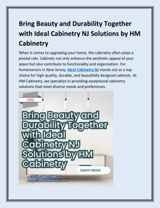 Bring Beauty and Durability Together with Ideal Cabinetry NJ Solutions by HM Cabinetry