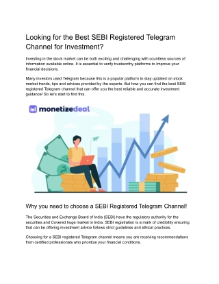 Best SEBI registered Telegram channel
