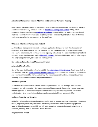 Attendance Management System