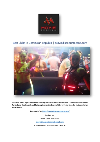 Best Clubs in Dominican Republic | Moviediscopuntacana.com