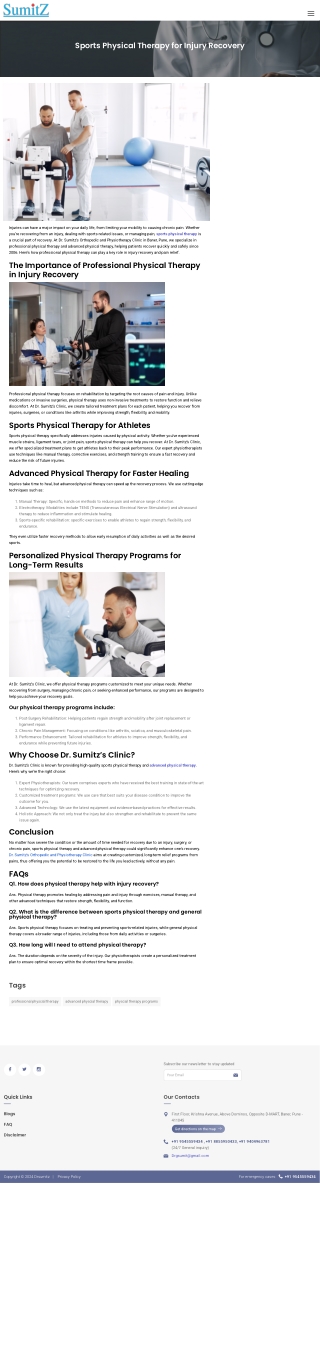 Sports Physical Therapy for Injury Recovery