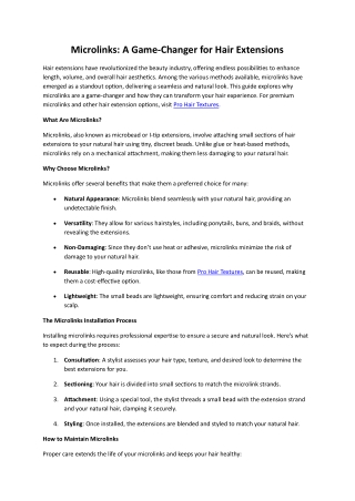 Microlinks: A Game-Changer for Hair Extensions