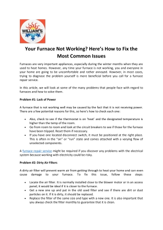 Your Furnace Not Working Here’s How to Fix the Most Common Issues