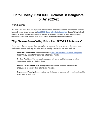 Enroll Today_ Best ICSE  Schools in Bangalore for AY 2025-26