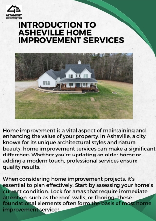 Trusted Asheville Home Improvement Services for Your Dream Home